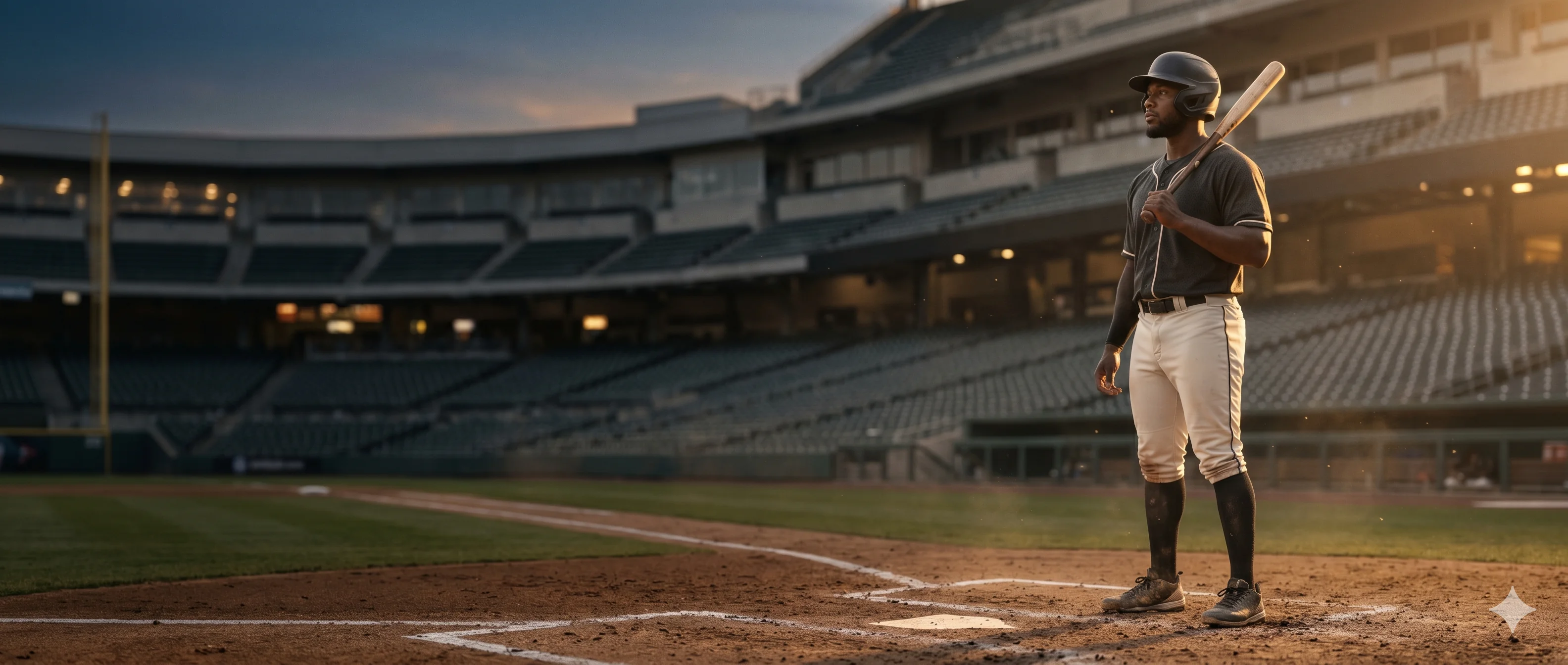 Batter at home plate in stadium