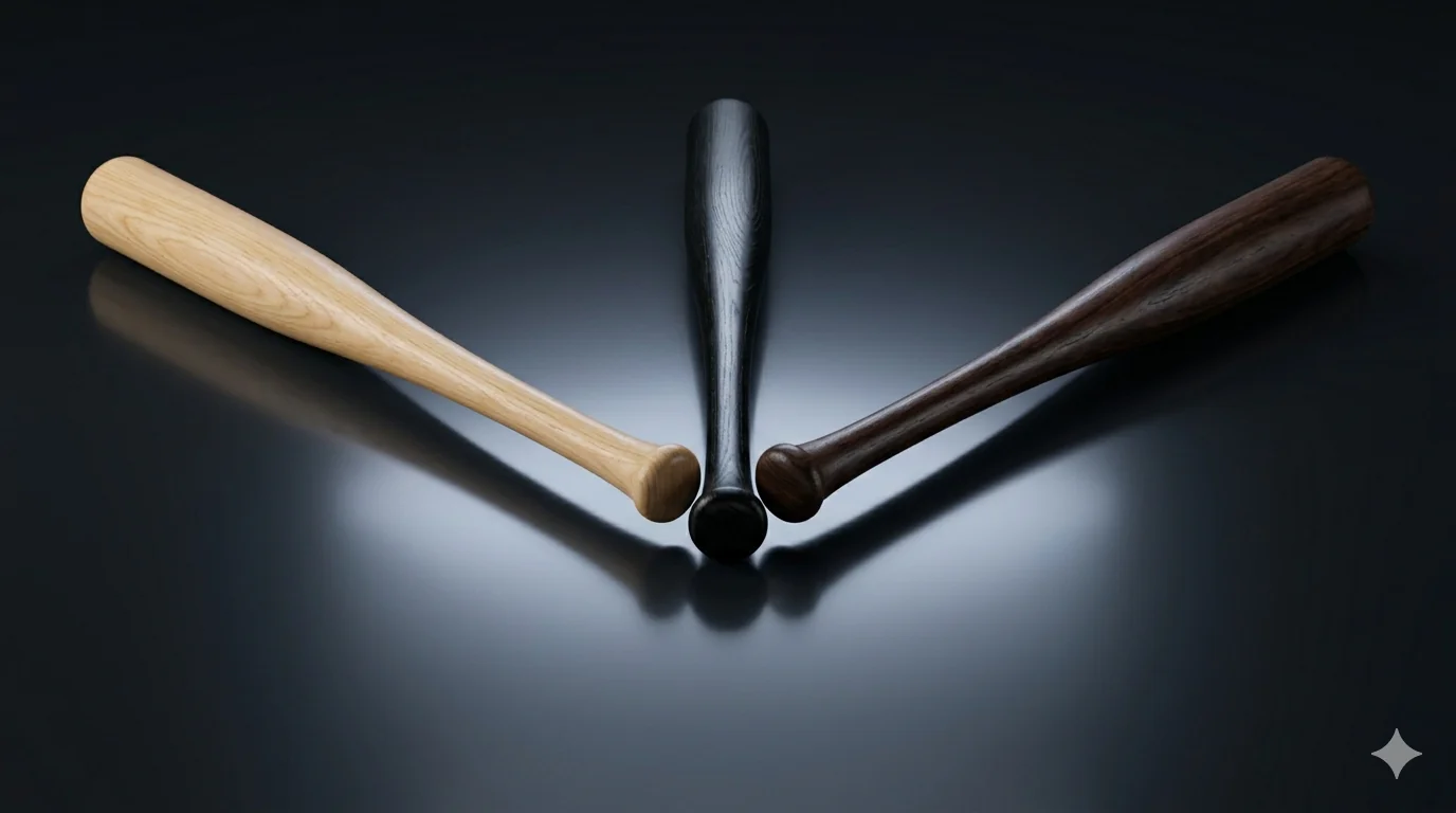 Multiple baseball bats in arrangement