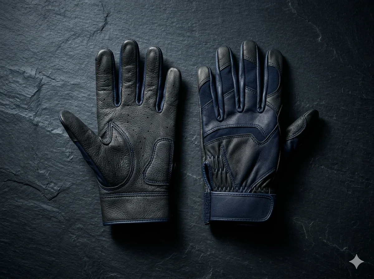 Batting gloves on dugout rail