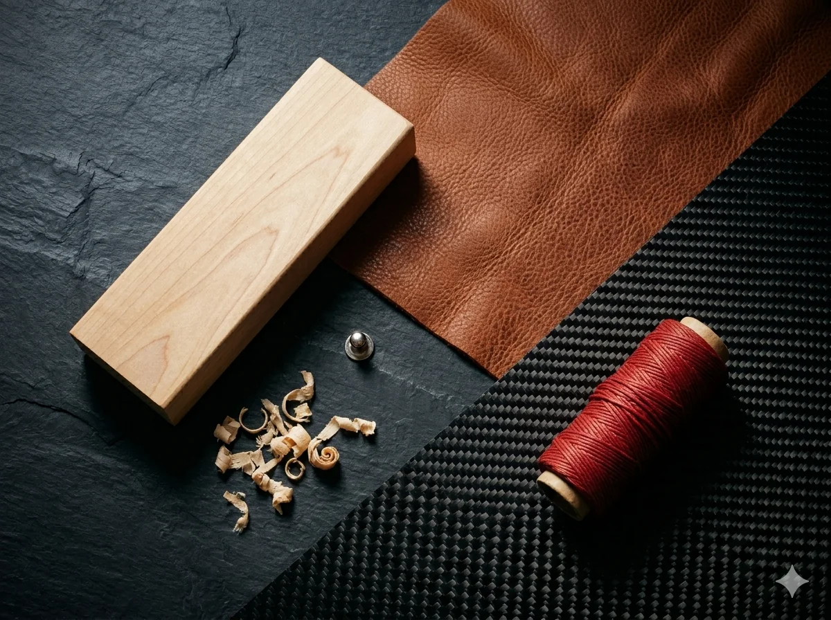 Baseball equipment materials — leather, carbon fibre, wood